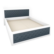 Pat Torino 140x200 cm, Alb / Piele ecologica Gri